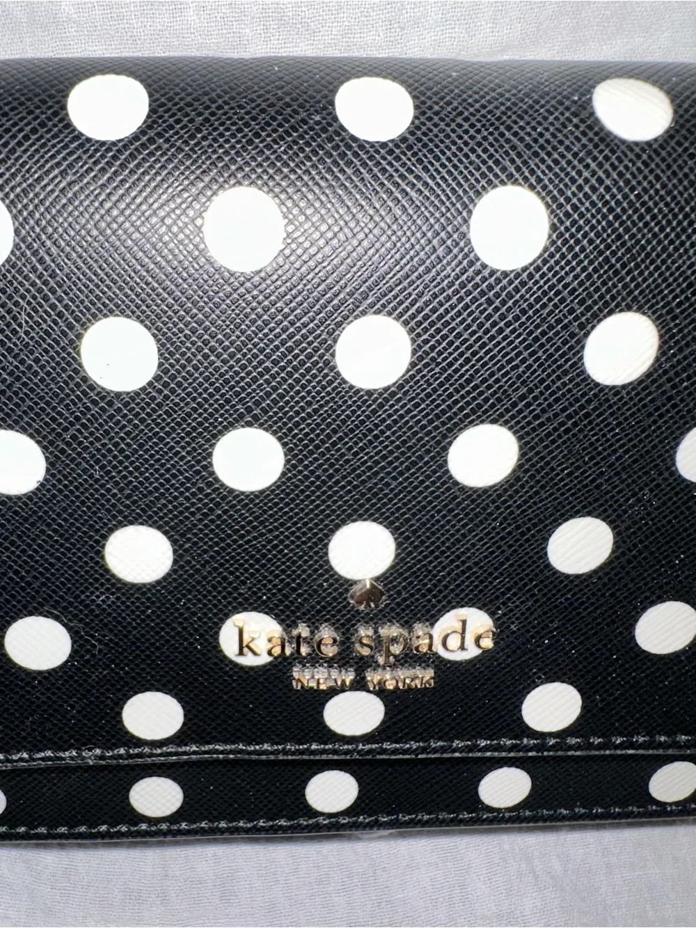 kate spade Black and White Polka Dot Chain Crossbody Bag